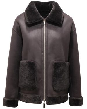 Marella Fresa Shearling Jacke - Schwarz