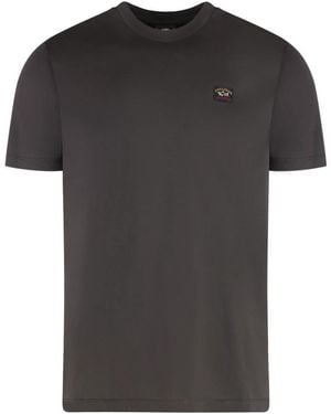 Paul & Shark Geribbelde Katoenen Crew-Neck T-Shirt - Zwart