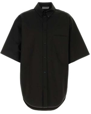 Balenciaga Overhemden ,Zwart ,Katoen Security Tape Large Fit Overhemd