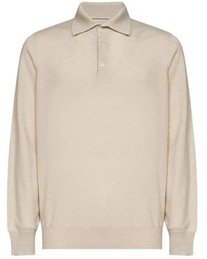 Brunello Cucinelli Cashmere Knit Polo - Naturel