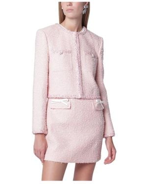 Self-Portrait Tweed Jackets - Rosa