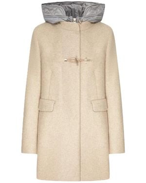 Fay Single-Breasted Coats - Neutro