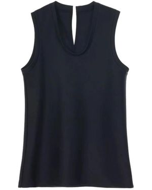 Carven Tops ,Zwart ,Satijn Double Satin Tank Top - Blauw