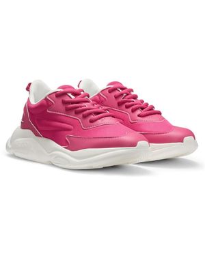HUGO Schoenen ,Roze ,Leer Leon Runn Sneakers