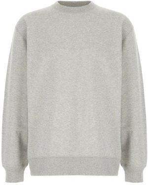 Balmain Hoodies & Sweatvesten ,Grijs ,Katoen Sweatshirt Met Geborduurd Logo