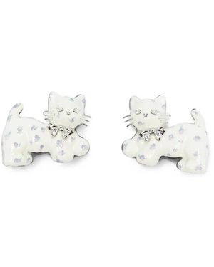 YVMIN Blumenprint Katzen Haarspangen - Weiß