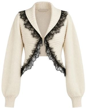Twinset Kurzer Offener Strickbolero - Natur