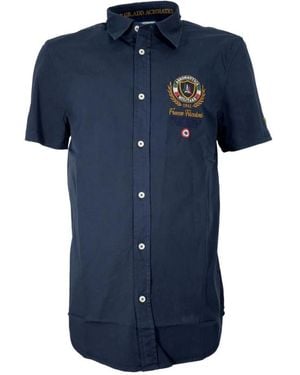 Aeronautica Militare Short Sleeve Shirts - Blue