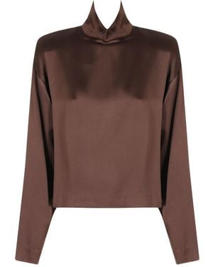 FEDERICA TOSI Overhemden ,Bruin ,Satijn Satin Blouse