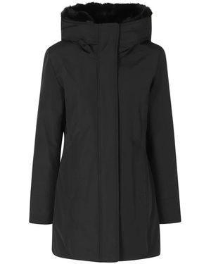 Woolrich Jassen ,Zwart ,Katoen Boulder Faux Fur Parka