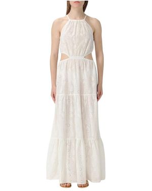 Mc2 Saint Barth Elegantes Paisley-Besticktes Maxikleid - Weiß