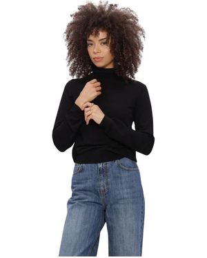 Silvian Heach Truien & Vesten ,Zwart ,Sweater Turtleneck Recik