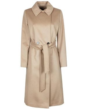 Max Mara Belted Coats - Natural