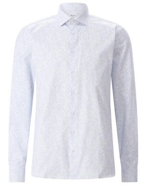 Stenströms Overhemden ,Wit ,Katoen Long-Sleeve Paisley Shirt