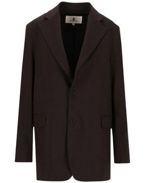 Barena Jassen ,Bruin ,Wol Doria Flan Jas - Zwart