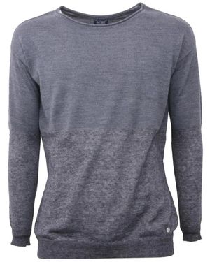 Armani Dunkelgrauer Wollpullover - Blau