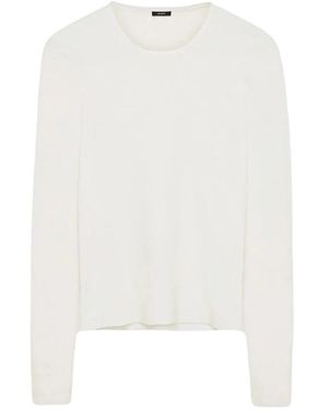 JOSEPH Truien & Vesten ,Wit ,Wol Zijden Stretch Ronde Hals Knit
