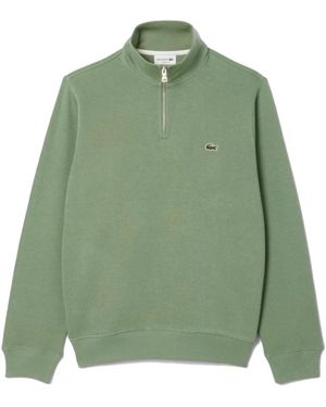 Lacoste Zip-Up High Neck Interlock Sweatshirt - Groen