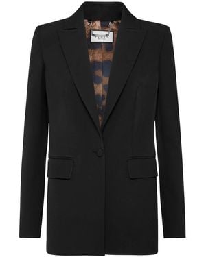 Philipp Plein Cady Boxy Blazer Castoni Skull - Schwarz