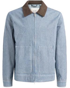 Les Deux Robert Striped Jacket - Blauw