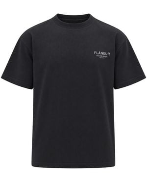 flâneur Rippstrick-Rundhalsausschnitt - Schwarz