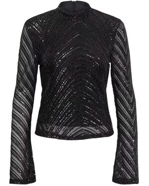 Gestuz Overhemden ,Zwart ,Polyester Gzseyla Paljettbluse