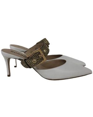 Borbonese Schoenen ,Wit ,Leer Witte Leren Décolleté Met Gespsluiting