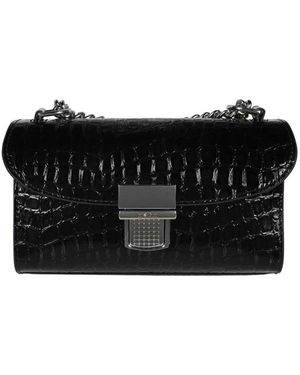 MSGM Krokodillenprint Crossbody Tas - Zwart