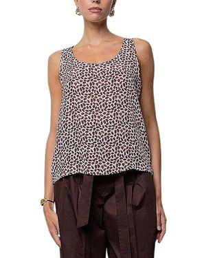 Kaos Printed Crepe De Chine Top - Rood