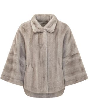 VALENTINI 1972 Jassen ,Grijs ,Polyester Eco Nerts Kunstbont Jas