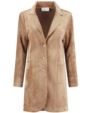 Helena Hart Velvet Camel Blazer - Natur