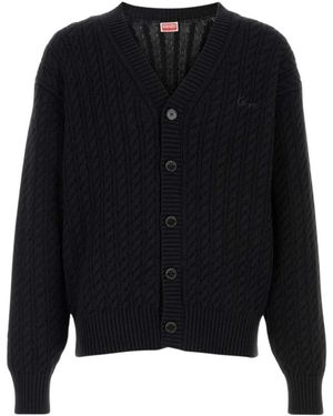 KENZO Signature Zopfstrick-Cardigan - Schwarz