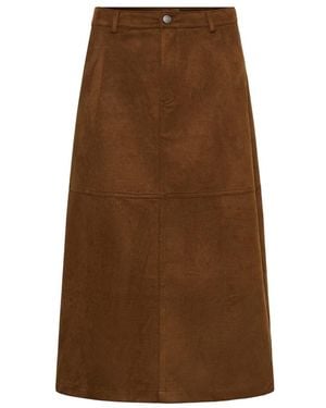 Kaffe Midi-Rok - Bruin