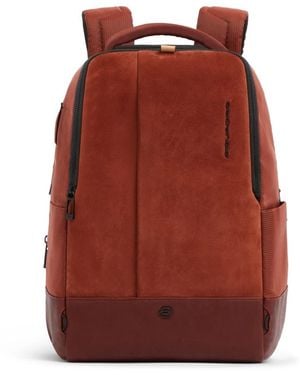 Piquadro Erweiterbarer 14" Laptop-Rucksack Mit Trolley-Schlaufe - Rot