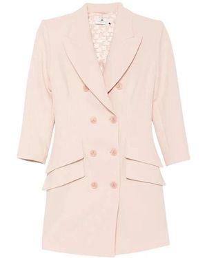 Elisabetta Franchi Kleedjes ,Roze ,Leer Robe-Coat Jurk