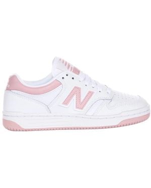 New Balance Weiße rosa basketball stil sneaker