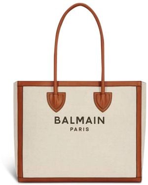 Balmain B-Army 42 Canvas Tote Bag - Wit