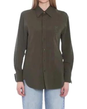 Saint Laurent Stijlvolle Khaki Top - Groen
