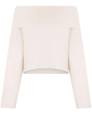 P.A.R.O.S.H. Truien & Vesten ,Wit ,Wol Look Sweater - Naturel