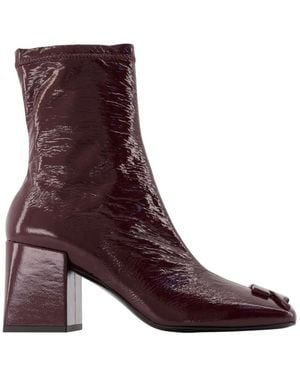 Courreges Schoenen ,Bruin ,Katoen Reedition Vinyl Enkellaarsjes - Paars