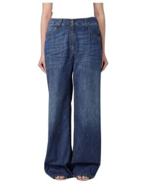 Brunello Cucinelli Wijde Jeans - Blauw