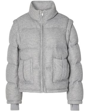 CLOEYS Jassen ,Grijs ,Polyester Gebreid Pufferjack Vest Grijs