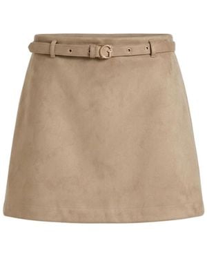 Guess Rokken ,Suède Suède Minirok - Naturel