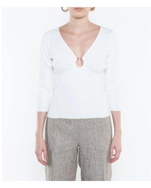 Kaos V-Neck Knitwear - Blanc
