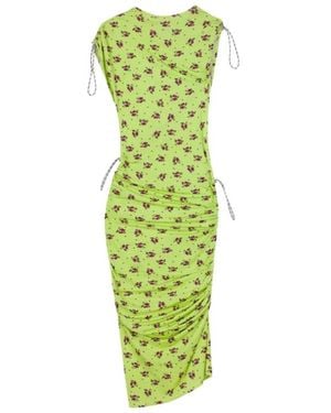 Coperni Kleedjes ,Groen ,Bloemen Midi Jurk Met Plooitjes
