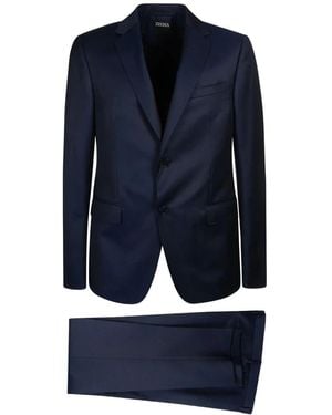 ZEGNA Single Breasted Suits - Blue