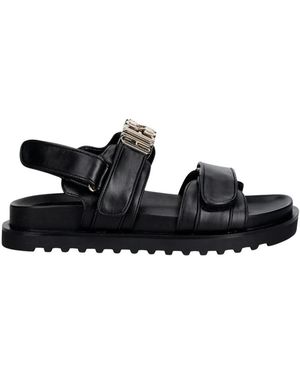 Guess Schoenen ,Zwart ,Leer Fabelis Platte Sandalen