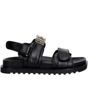 Guess Schoenen ,Zwart ,Leer Fabelis Platte Sandalen