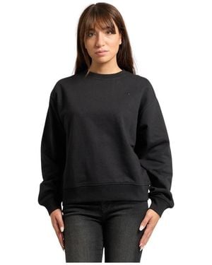Calvin Klein Schwarzer Baumwollpullover Mit Rippbündchen