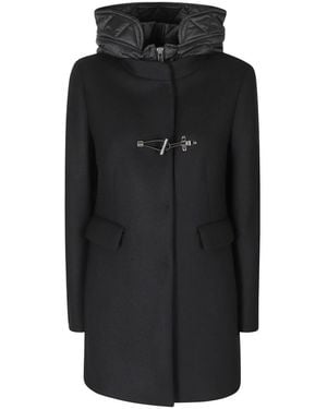 Fay Jassen ,Zwart ,Wol Toggle-Jas